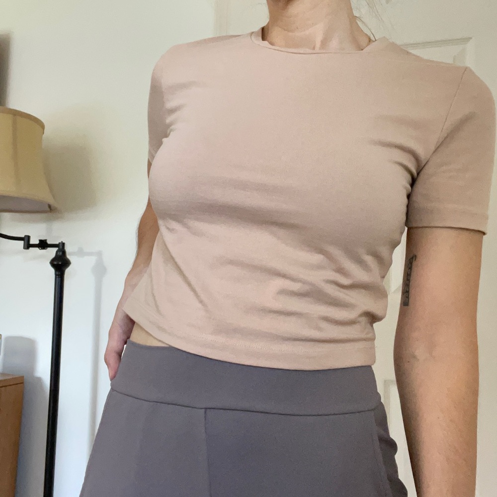 Zara cropped fitted t shirt